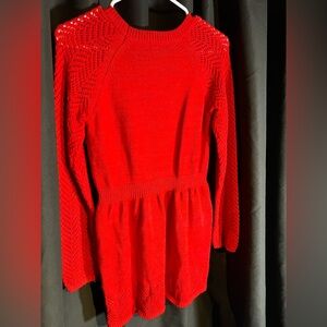 Red sparkle knit dress